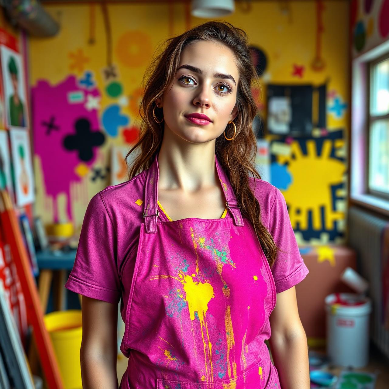 Portrait of artist in studio
